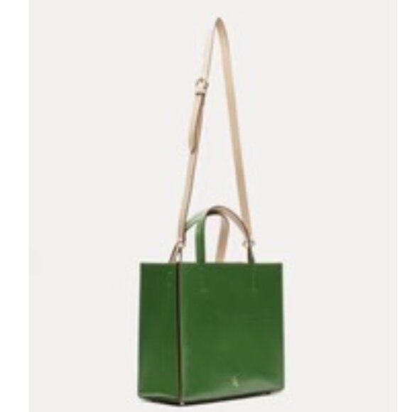 NWT Frances Valentine Margo Tote in Green Naplak Leather - The Perfect Bag - Picture 4 of 13